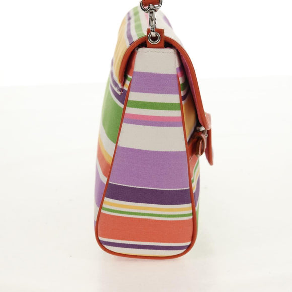 BURBERRY Shoulder Bag Canvas Multicolor Silver Auth 160873V