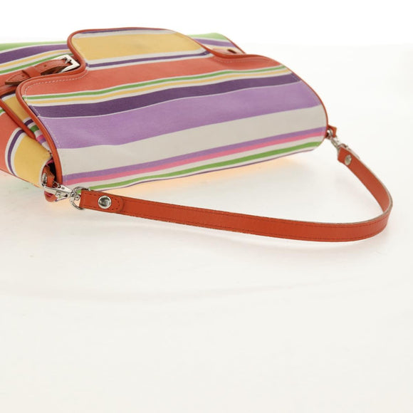 BURBERRY Shoulder Bag Canvas Multicolor Silver Auth 160873V