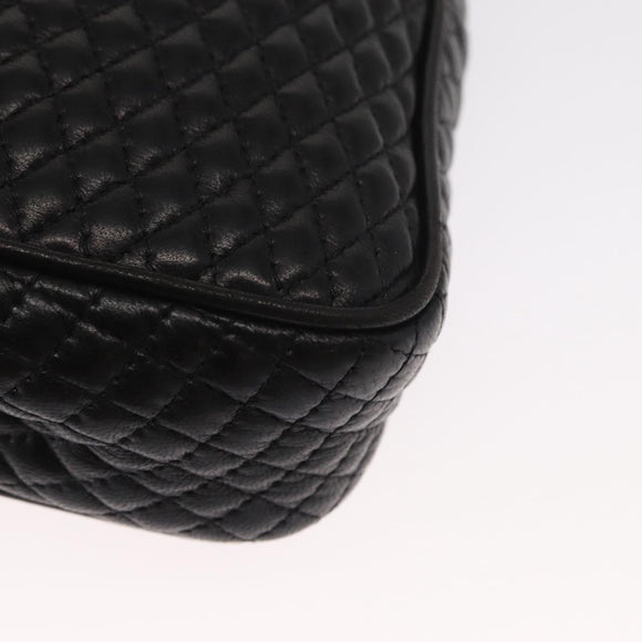 BALLY Chain Shoulder Bag Leather Black Gold Auth 160874