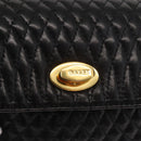 BALLY Chain Shoulder Bag Leather Black Gold Auth 160874-17