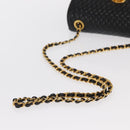 BALLY Chain Shoulder Bag Leather Black Gold Auth 160874-7