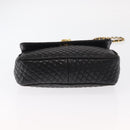 BALLY Chain Shoulder Bag Leather Black Gold Auth 160874-5