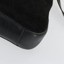 GUCCI Bamboo Shoulder Bag Suede 2way Black Gold 001 2404 1577 Auth 160875-12