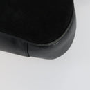 GUCCI Bamboo Shoulder Bag Suede 2way Black Gold 001 2404 1577 Auth 160875-14