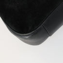 GUCCI Bamboo Shoulder Bag Suede 2way Black Gold 001 2404 1577 Auth 160875-15