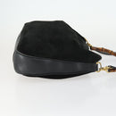 GUCCI Bamboo Shoulder Bag Suede 2way Black Gold 001 2404 1577 Auth 160875-4