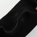 GUCCI Bamboo Shoulder Bag Suede 2way Black Gold 001 2404 1577 Auth 160875-6