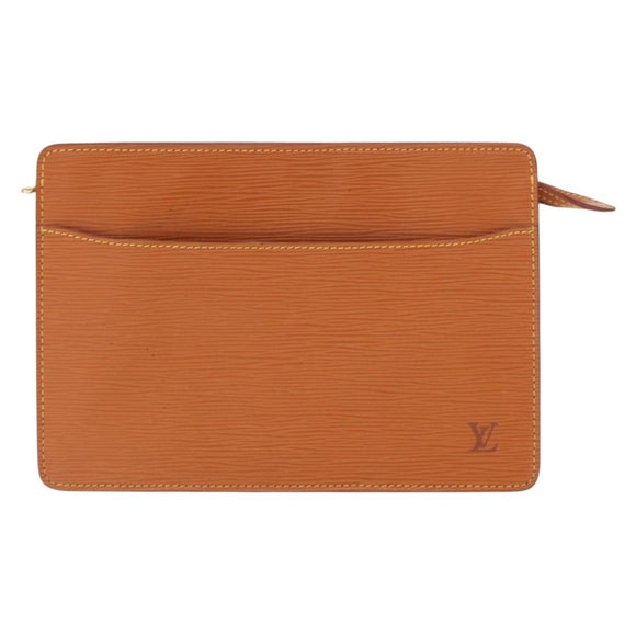 LOUIS VUITTON Epi Pochette Homme Bag Brown Zipangu Gold M52528 LV Auth 160876