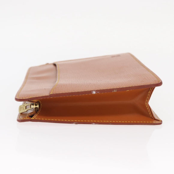 LOUIS VUITTON Epi Pochette Homme Bag Brown Zipangu Gold M52528 LV Auth 160876