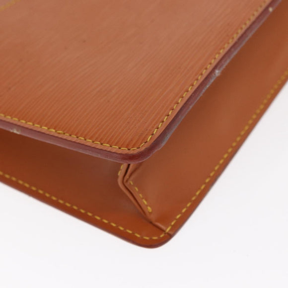 LOUIS VUITTON Epi Pochette Homme Bag Brown Zipangu Gold M52528 LV Auth 160876