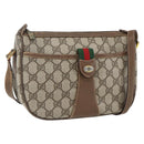 GUCCI GG Supreme Web Sherry Line Bag PVC Beige Gold 89 02 032 Auth 160877-1