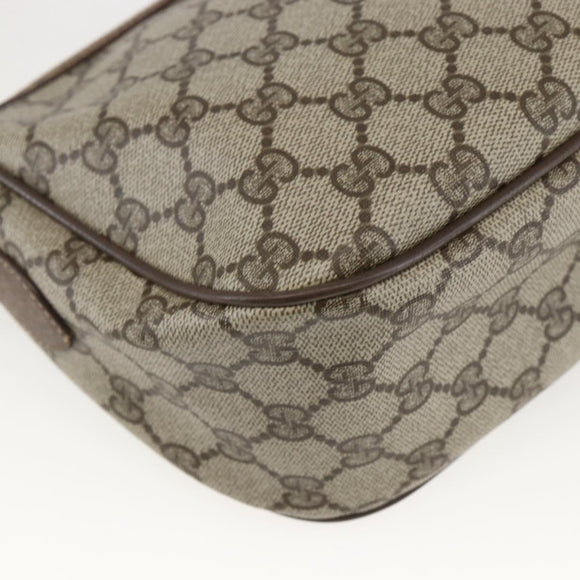 GUCCI GG Supreme Web Sherry Line Bag PVC Beige Gold 89 02 032 Auth 160877