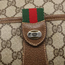 GUCCI GG Supreme Web Sherry Line Bag PVC Beige Gold 89 02 032 Auth 160877-15
