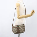 GUCCI GG Supreme Web Sherry Line Bag PVC Beige Gold 89 02 032 Auth 160877-25