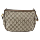 GUCCI GG Supreme Web Sherry Line Bag PVC Beige Gold 89 02 032 Auth 160877-3