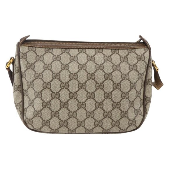 GUCCI GG Supreme Web Sherry Line Bag PVC Beige Gold 89 02 032 Auth 160877