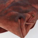 GUCCI Heart Shoulder Bag Suede Red Gold 95107 Auth 160878-12