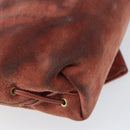 GUCCI Heart Shoulder Bag Suede Red Gold 95107 Auth 160878-13