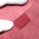 GUCCI Heart Shoulder Bag Suede Red Gold 95107 Auth 160878-16