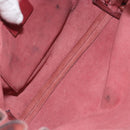 GUCCI Heart Shoulder Bag Suede Red Gold 95107 Auth 160878-17