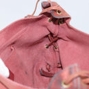 GUCCI Heart Shoulder Bag Suede Red Gold 95107 Auth 160878-18