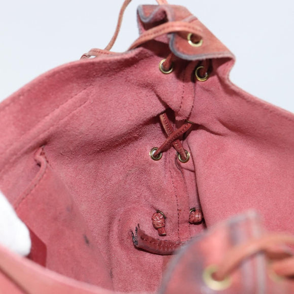 GUCCI Heart Shoulder Bag Suede Red Gold 95107 Auth 160878