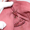 GUCCI Heart Shoulder Bag Suede Red Gold 95107 Auth 160878-19