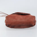 GUCCI Heart Shoulder Bag Suede Red Gold 95107 Auth 160878-9