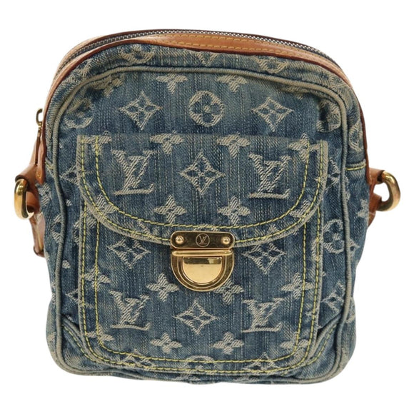 LOUIS VUITTON Monogram Denim Camera Bag Shoulder Bag Blue M95348 LV Auth 160880V