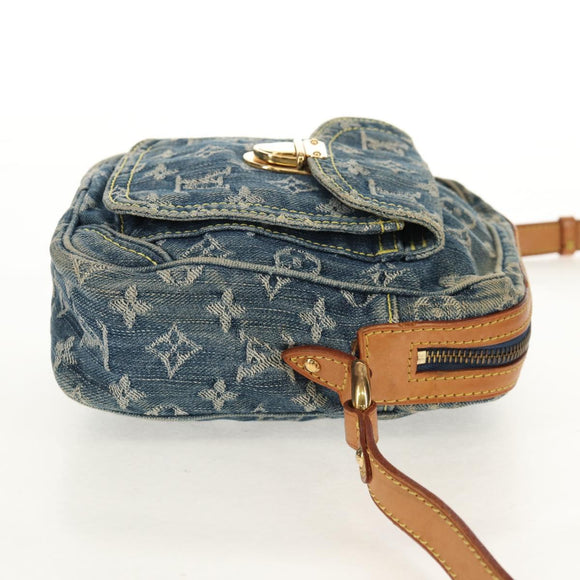 LOUIS VUITTON Monogram Denim Camera Bag Shoulder Bag Blue M95348 LV Auth 160880V