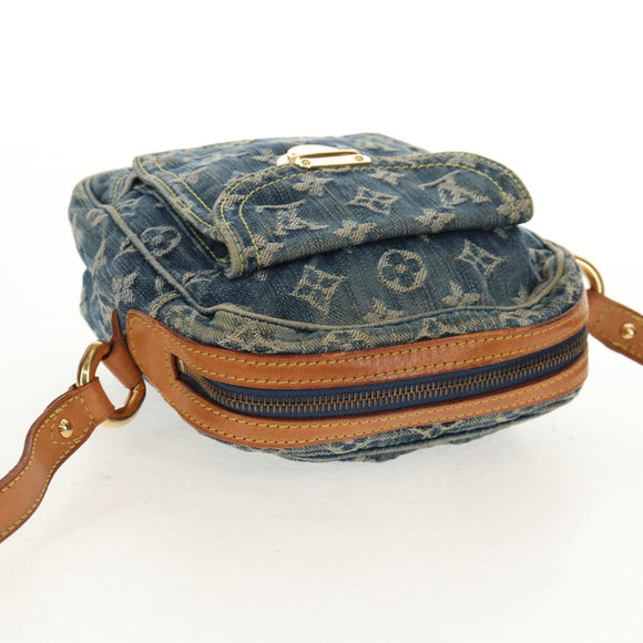 LOUIS VUITTON Monogram Denim Camera Bag Shoulder Bag Blue M95348 LV Auth 160880V