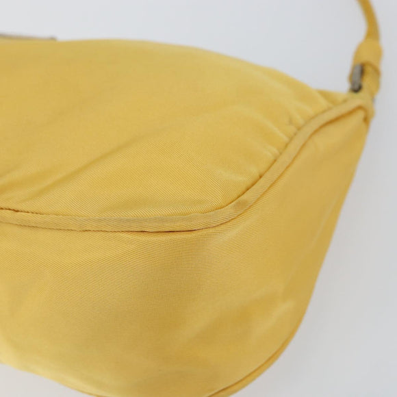 PRADA Accessory Pouch Nylon Yellow Auth 160881