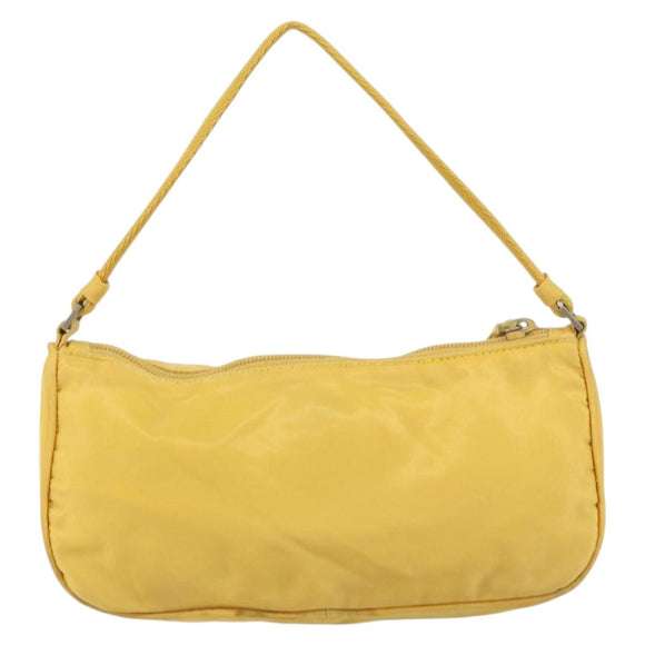 PRADA Accessory Pouch Nylon Yellow Auth 160881