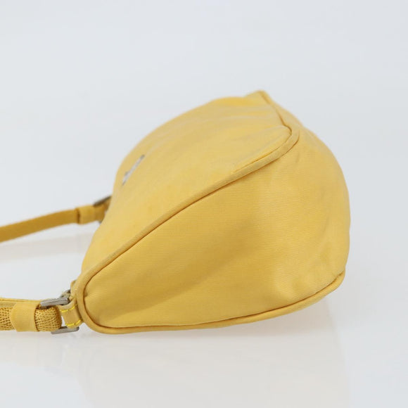 PRADA Accessory Pouch Nylon Yellow Auth 160881
