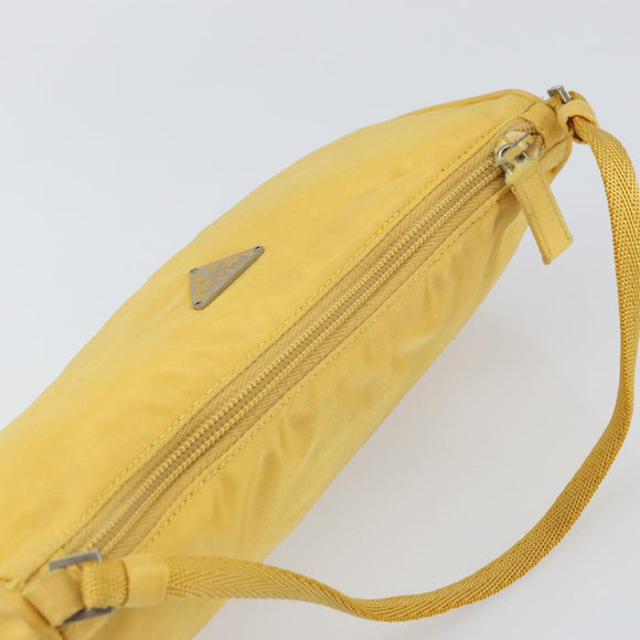 PRADA Accessory Pouch Nylon Yellow Auth 160881