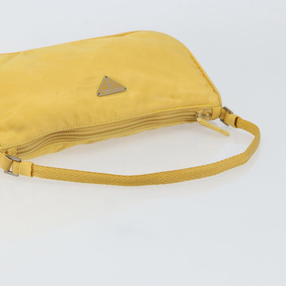 PRADA Accessory Pouch Nylon Yellow Auth 160881