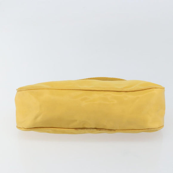 PRADA Accessory Pouch Nylon Yellow Auth 160881