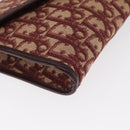 Christian Dior Trotter Canvas Shoulder Bag Red Gold Auth 160882-14