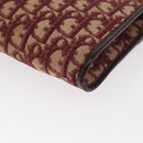 Christian Dior Trotter Canvas Shoulder Bag Red Gold Auth 160882-17