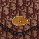 Christian Dior Trotter Canvas Shoulder Bag Red Gold Auth 160882-18
