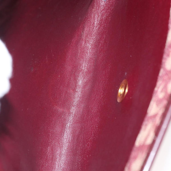 Christian Dior Trotter Canvas Shoulder Bag Red Gold Auth 160882