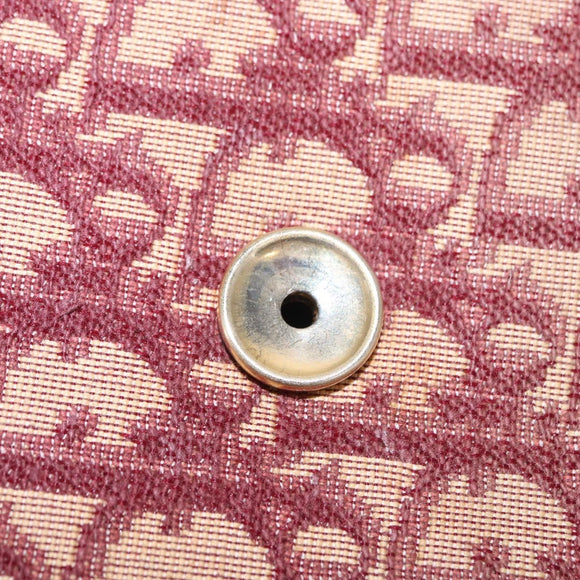 Christian Dior Trotter Canvas Shoulder Bag Red Gold Auth 160882