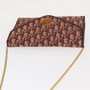 Christian Dior Trotter Canvas Shoulder Bag Red Gold Auth 160882-6