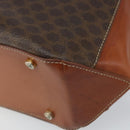 CELINE Macadam Canvas Hand Bag PVC Leather Brown Gold Auth 160884-15