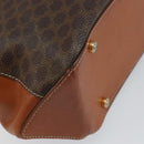 CELINE Macadam Canvas Hand Bag PVC Leather Brown Gold Auth 160884-16
