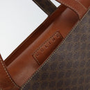 CELINE Macadam Canvas Hand Bag PVC Leather Brown Gold Auth 160884-17