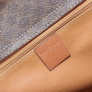 CELINE Macadam Canvas Hand Bag PVC Leather Brown Gold Auth 160884-18