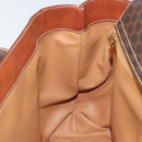 CELINE Macadam Canvas Hand Bag PVC Leather Brown Gold Auth 160884-20