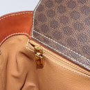 CELINE Macadam Canvas Hand Bag PVC Leather Brown Gold Auth 160884-21