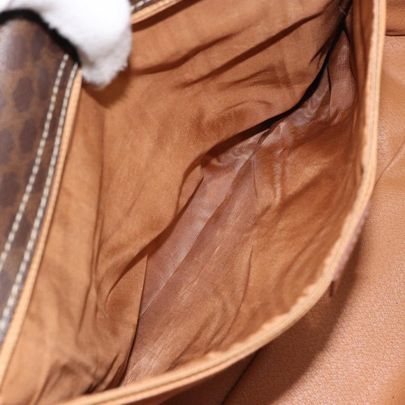 CELINE Macadam Canvas Hand Bag PVC Leather Brown Gold Auth 160884